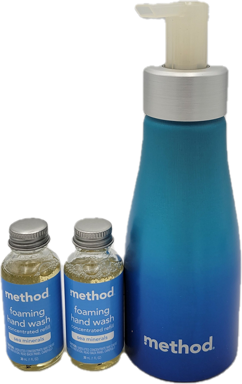 METHOD FOAMING HAND WASH STARTER KIT BLUE SEA MINERALS BOTTLE + 2 REFILLS 1oz US