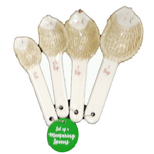 CERAMIC HEDGEHOG MEASURING SPOON SET 4PC