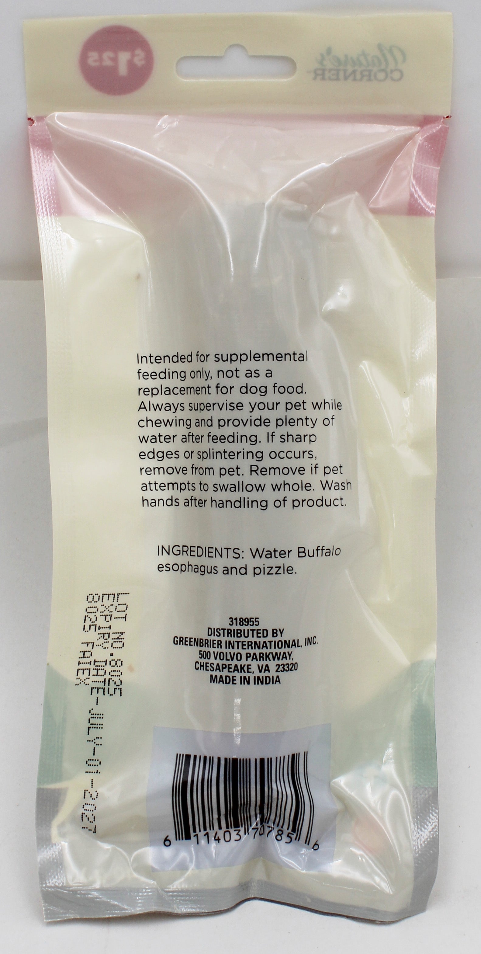 Natures Corner Water Buffalo Bully Chew | Pet Treat, Bulk
