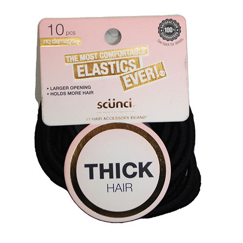 CONAIR SCUNCI THICK HAIR TIE 10PK BLACK NI