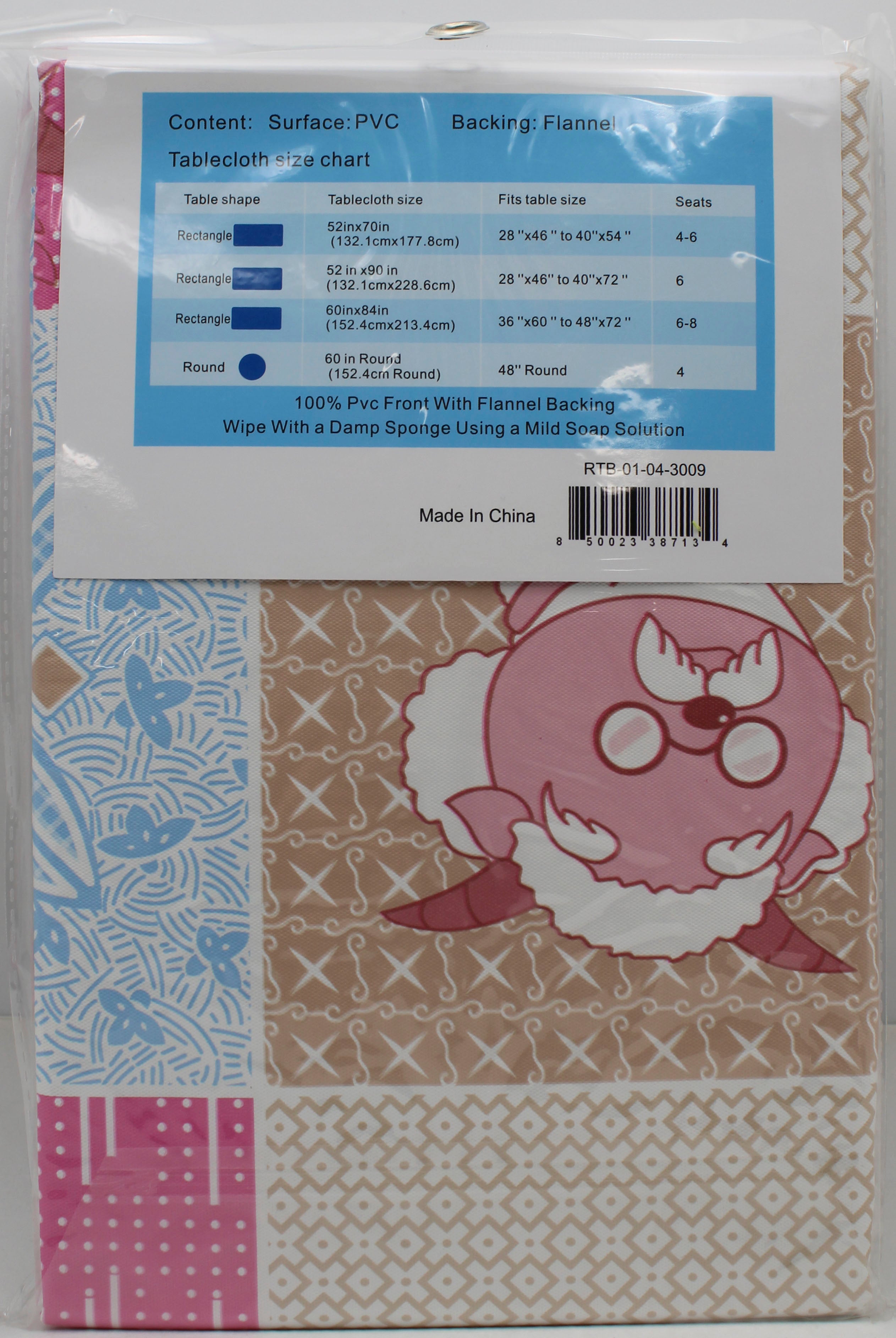 60x84" PRINTED VINYL TABLECLOTH