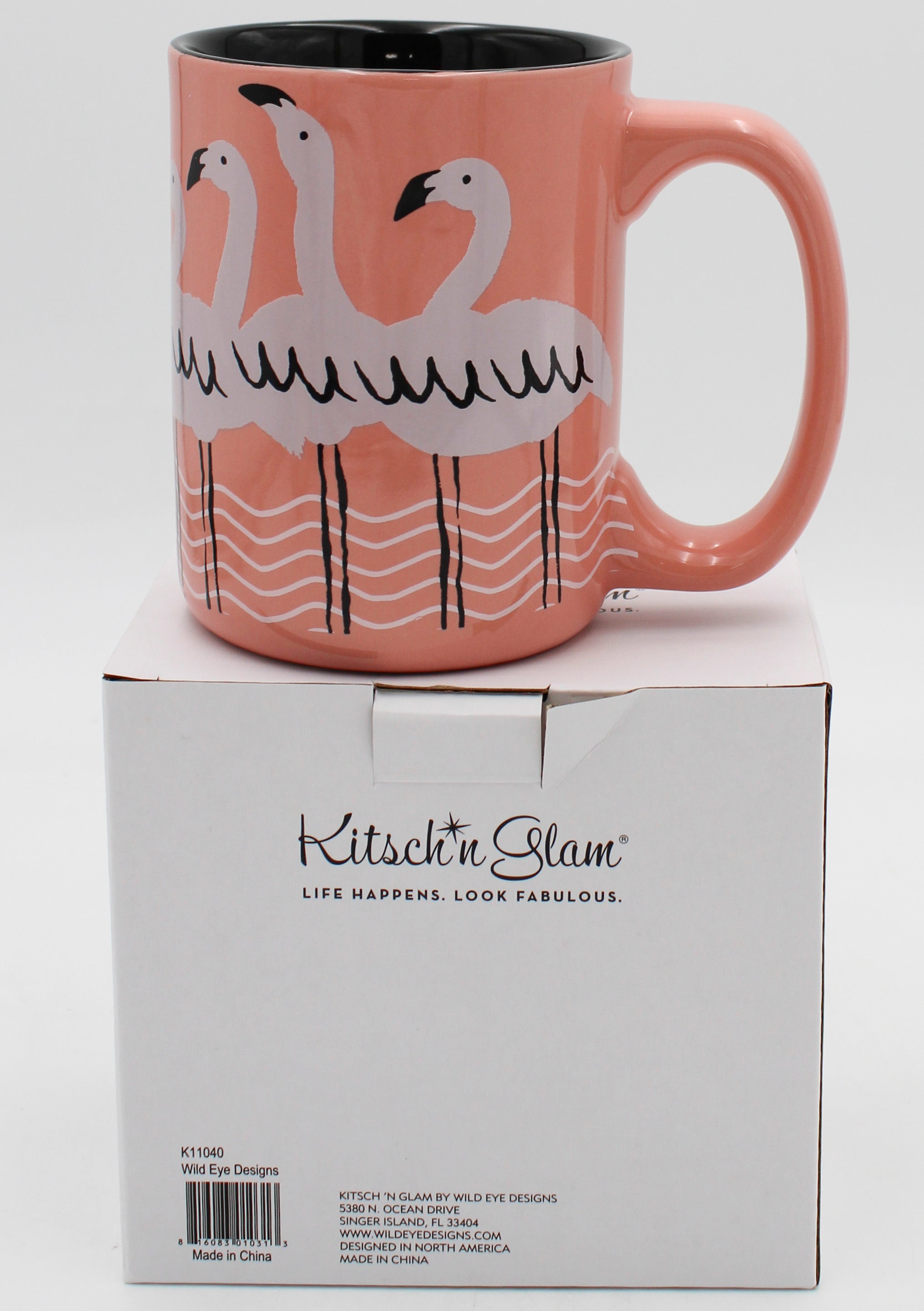 16oz CERAMIC MUG - PINK FLAMINGO