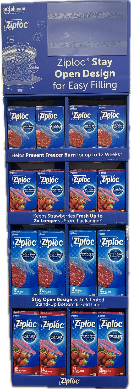 ZIPLOC FREEZER/STORAGE BAGS MIXED DISPLAY