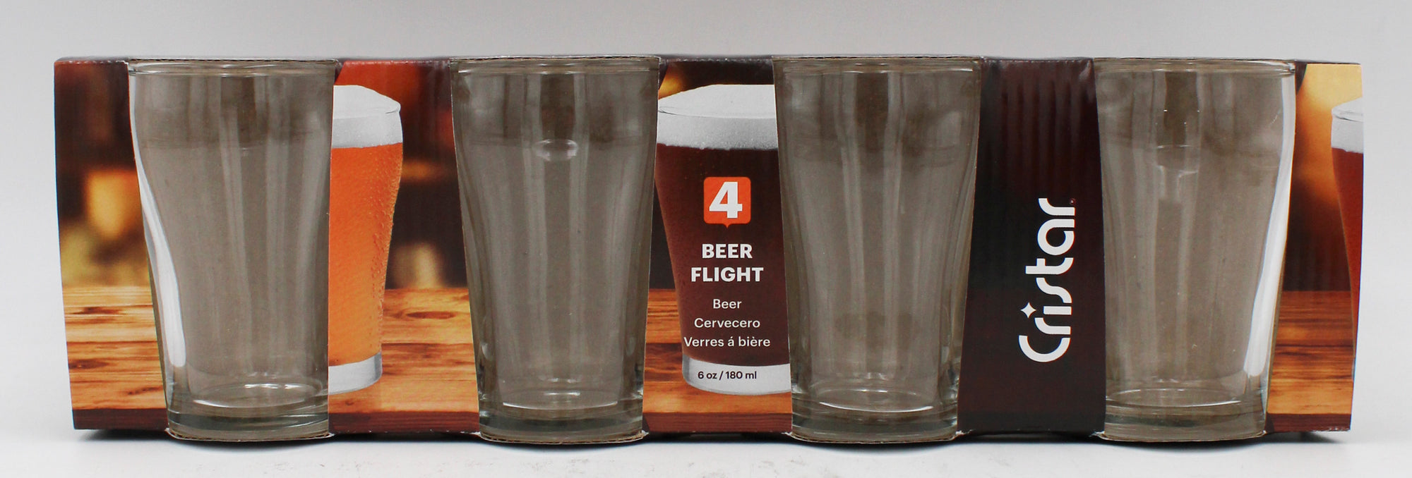 POPULAR BEER FLIGHT GLASS SET 4ct 6oz