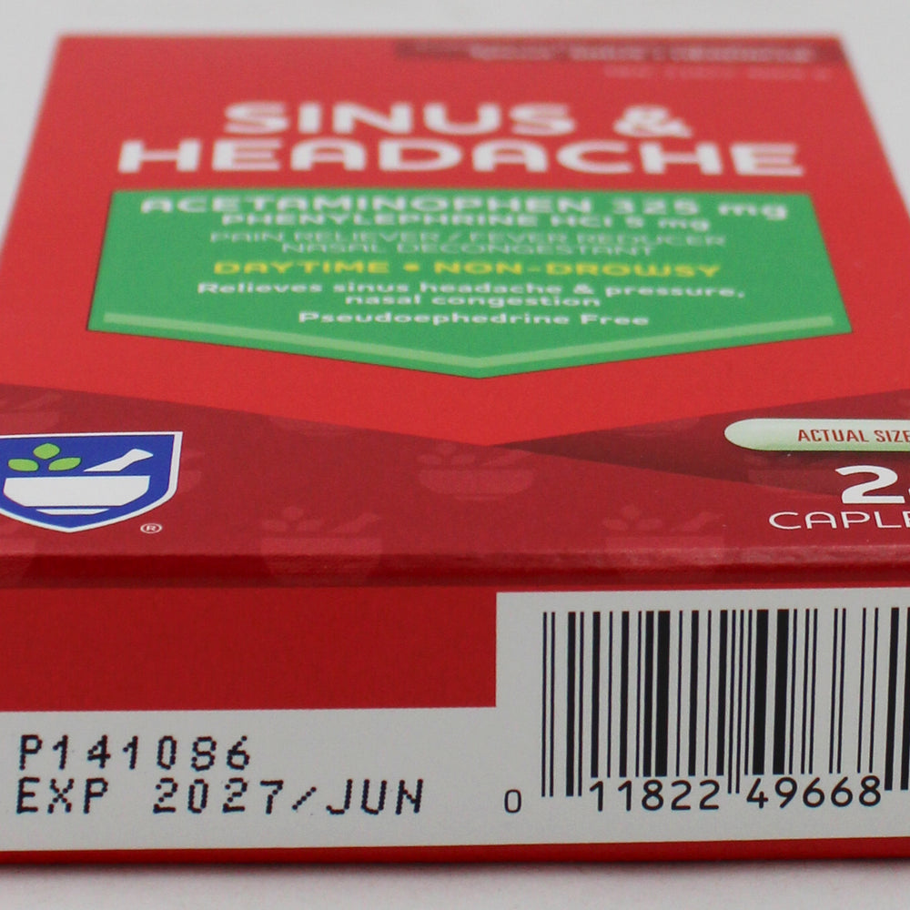 RITE AID PAIN & SINUS RELIEF CAPLETS 24ct EXP 6/15/2027 COMPARES TO Tylenol