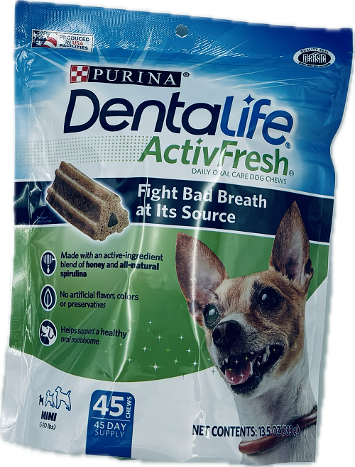 PURINA DENTALIFE ACTIV FRESH 13.5ozBAG DOG CHEWS MINI EXP 10/31/24 NI