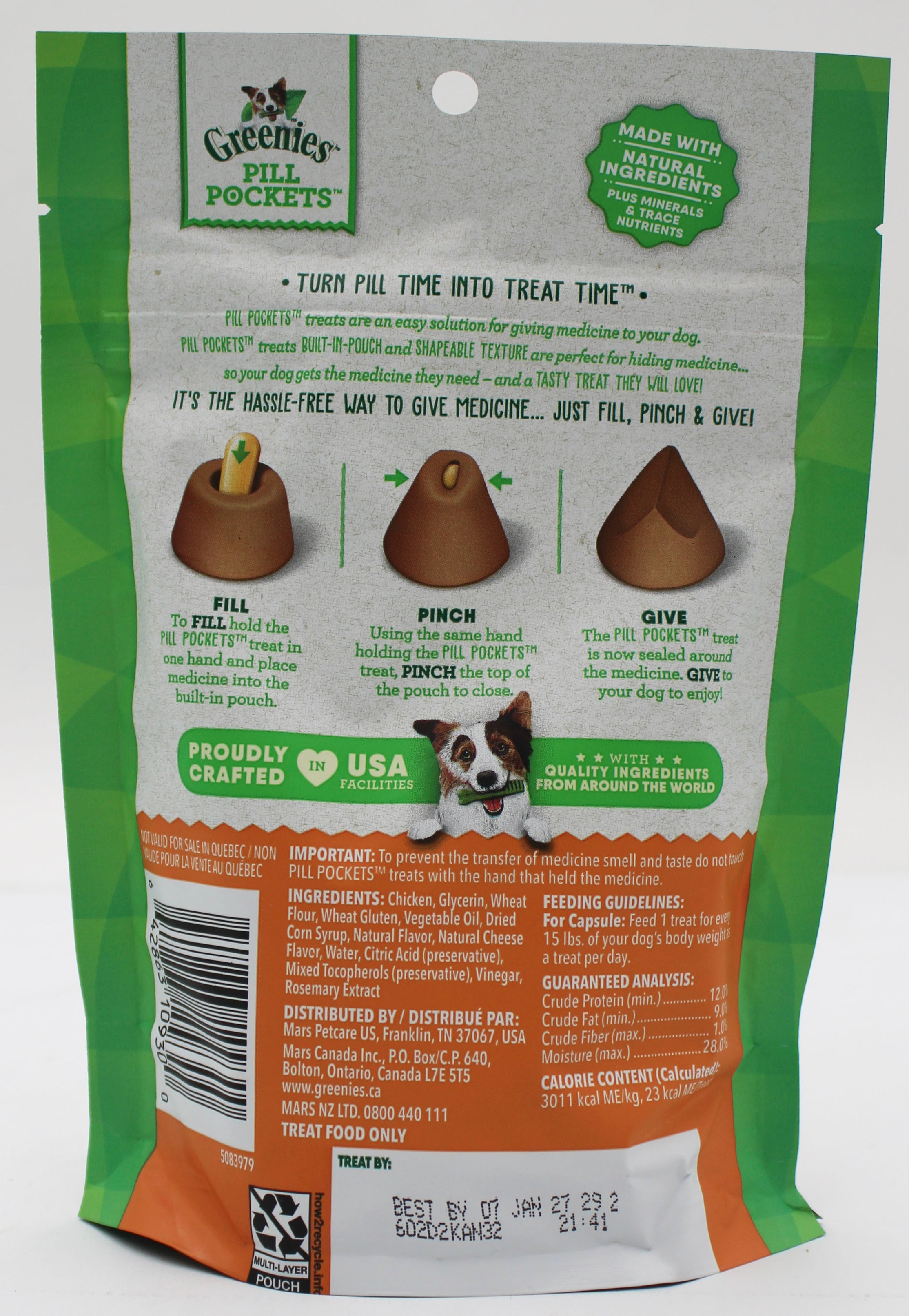 Greenies Pill Pockets Cheese Large Capsule Dog Treats 7.9oz 30-Pack