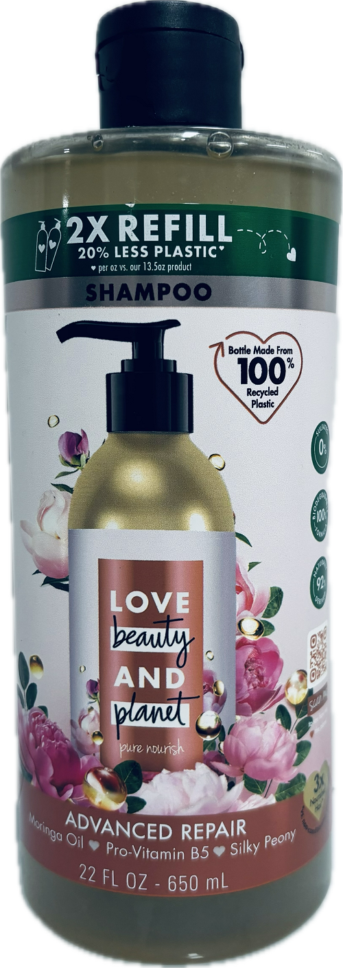 LOVE BEAUTY&PLANET ADVANCED REPAIR SHAMPOO REFILL 22oz MORINGA OIL