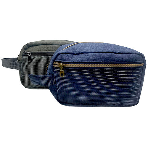 MENS TOILETRY BAG-BLCK/BLUE ASST/NI