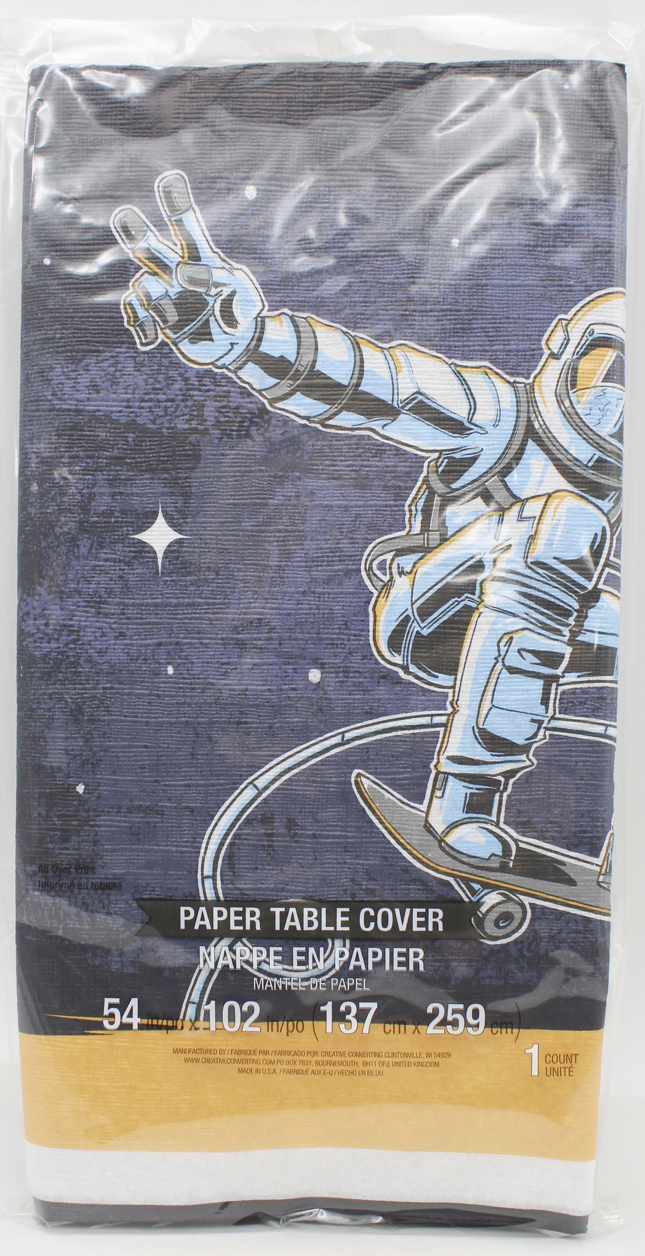 TABLE COVER 1CT 54" X 102" SPACE SKATER