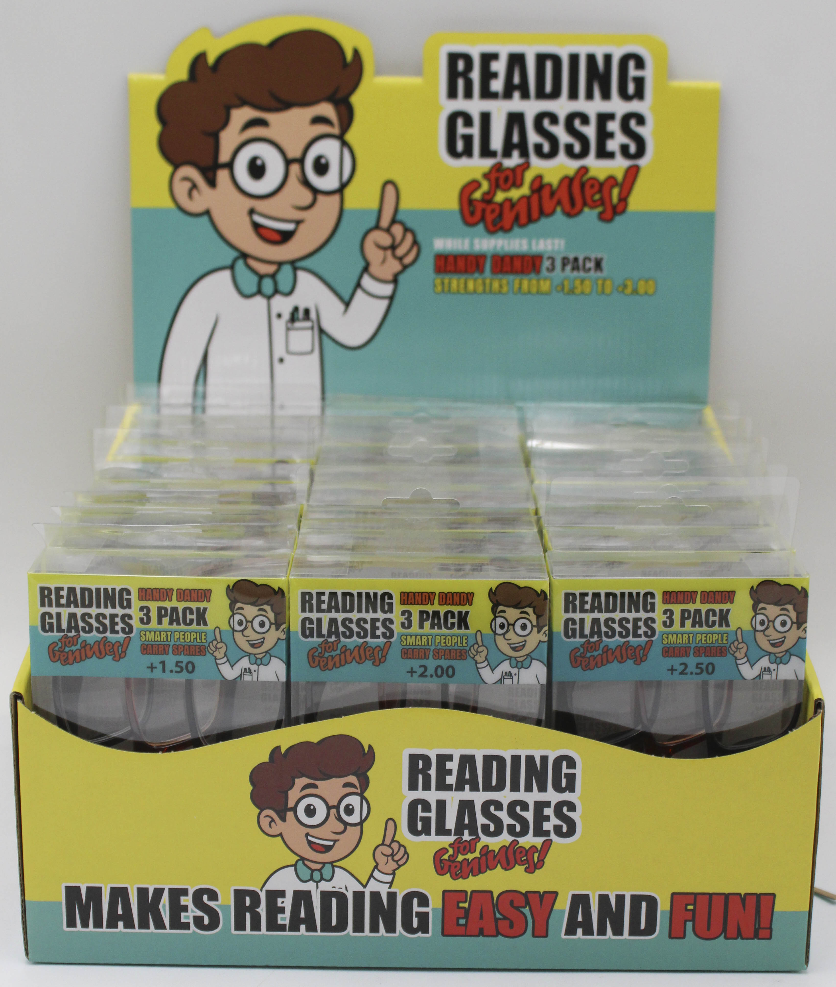 3PK GENUISES LICENSED READERS IN DISPLAY- ASST STRENGTHS