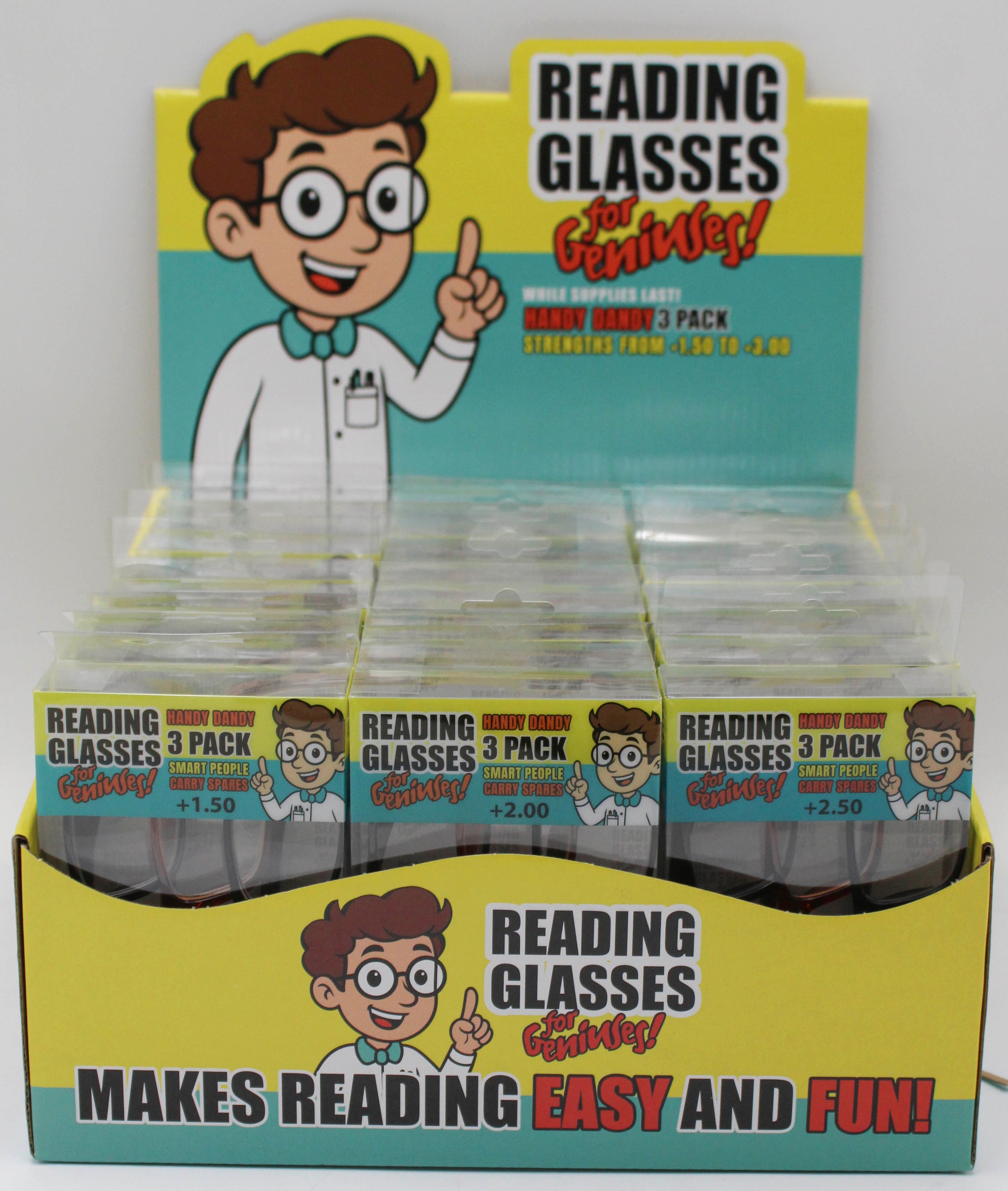 3PK GENUISES LICENSED READERS IN DISPLAY- ASST STRENGTHS
