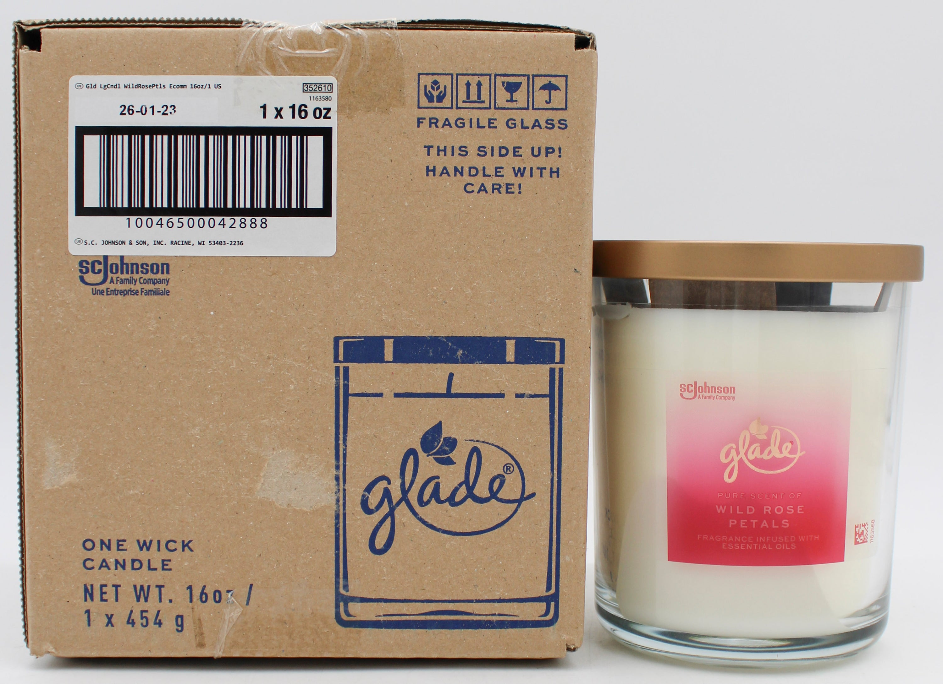 GLADE LARGE CANDLE WILD ROSE PETALS 16oz US