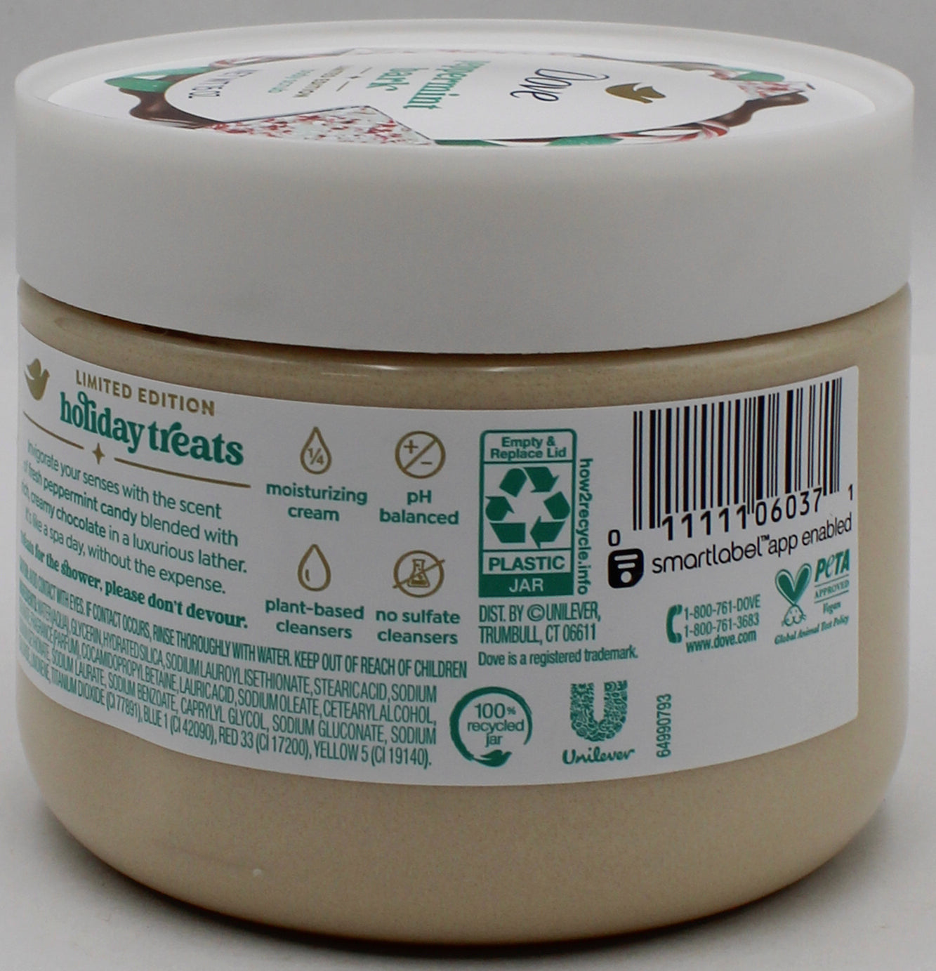 DOVE BODY SCRUB PEPPERMINT BARK 15oz