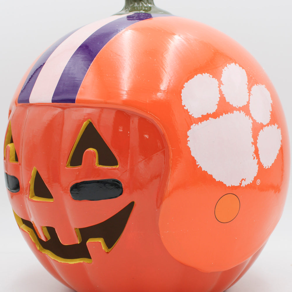 CLEMSON TIGERS CERAMIC PUMPKIN HELMET 10"