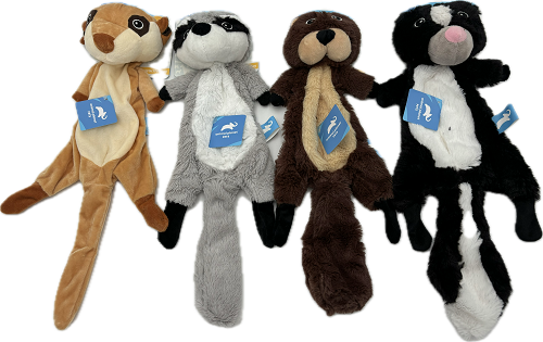 ANIMAL PLANET RACCOON/CASTOR/SKUNK/ SQUIRREL PLUSH ASSORTED WITH SQUEAKER