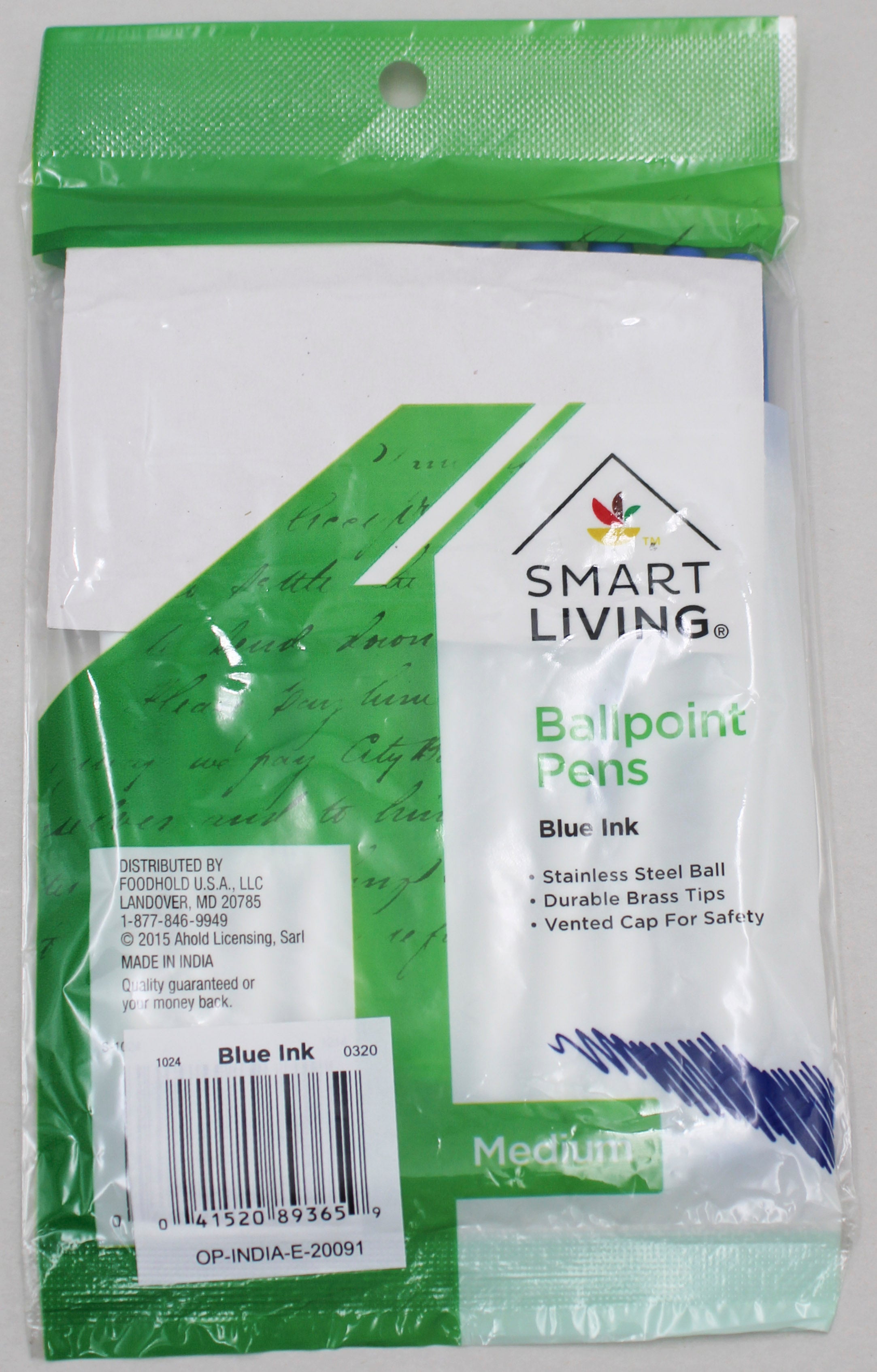 SMART LIVING BALLPOINT PENS BLUE 10CT