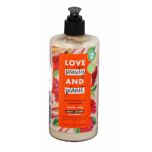 LOVE BEAUTY & PLANET BODY LOTION 13.5OZ-BLACK TEA KOMBUCHA/RED GINGER