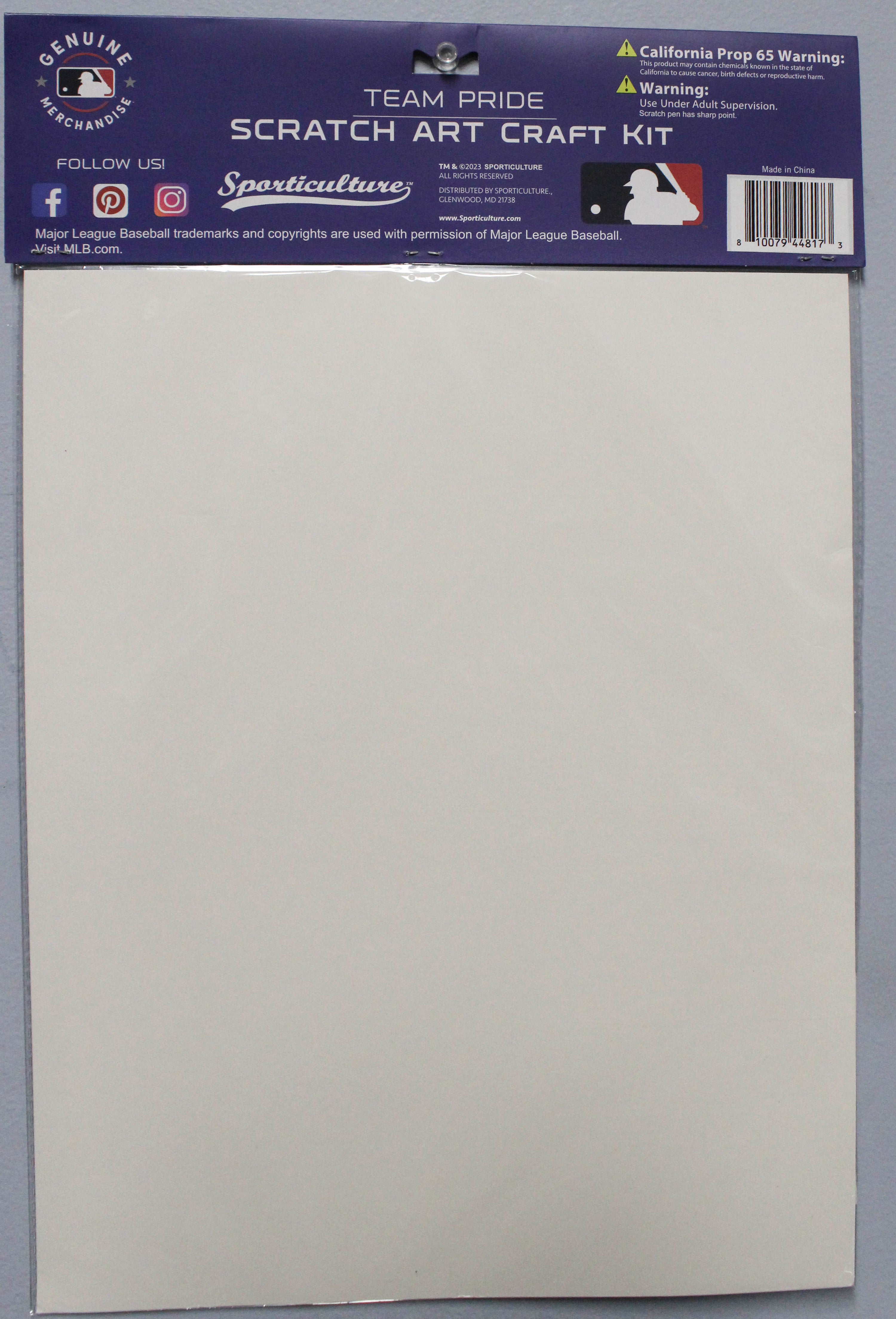 OFFICIALLY LICENSED KANSAS CITY ROYALS SCRATCH ART CRAFT KIT