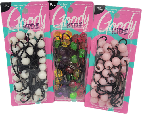 GOODY PONYTAILER TWIN BEAD 16CT ASSORTED COLORS NI