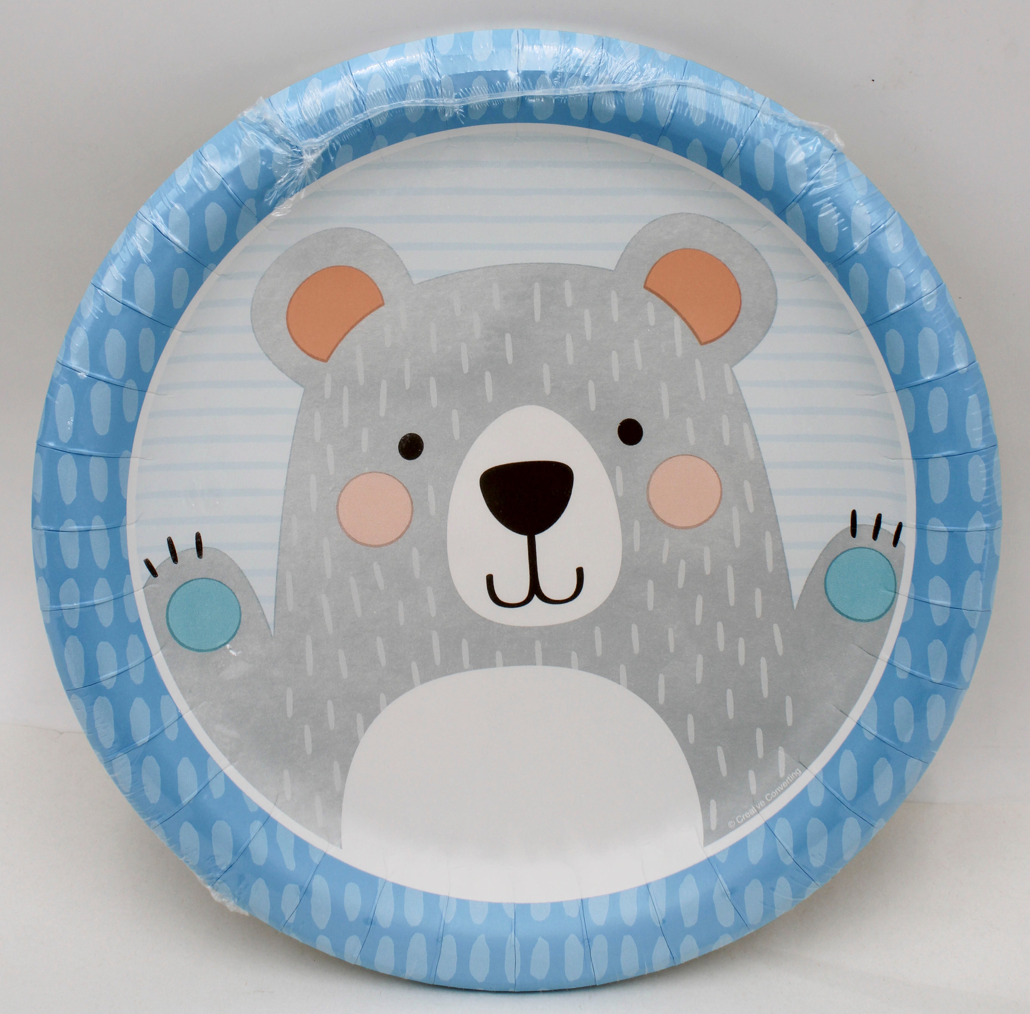 9" PAPER DINNER PLATE 8CT 1ST BIRTHDAY BEAR
