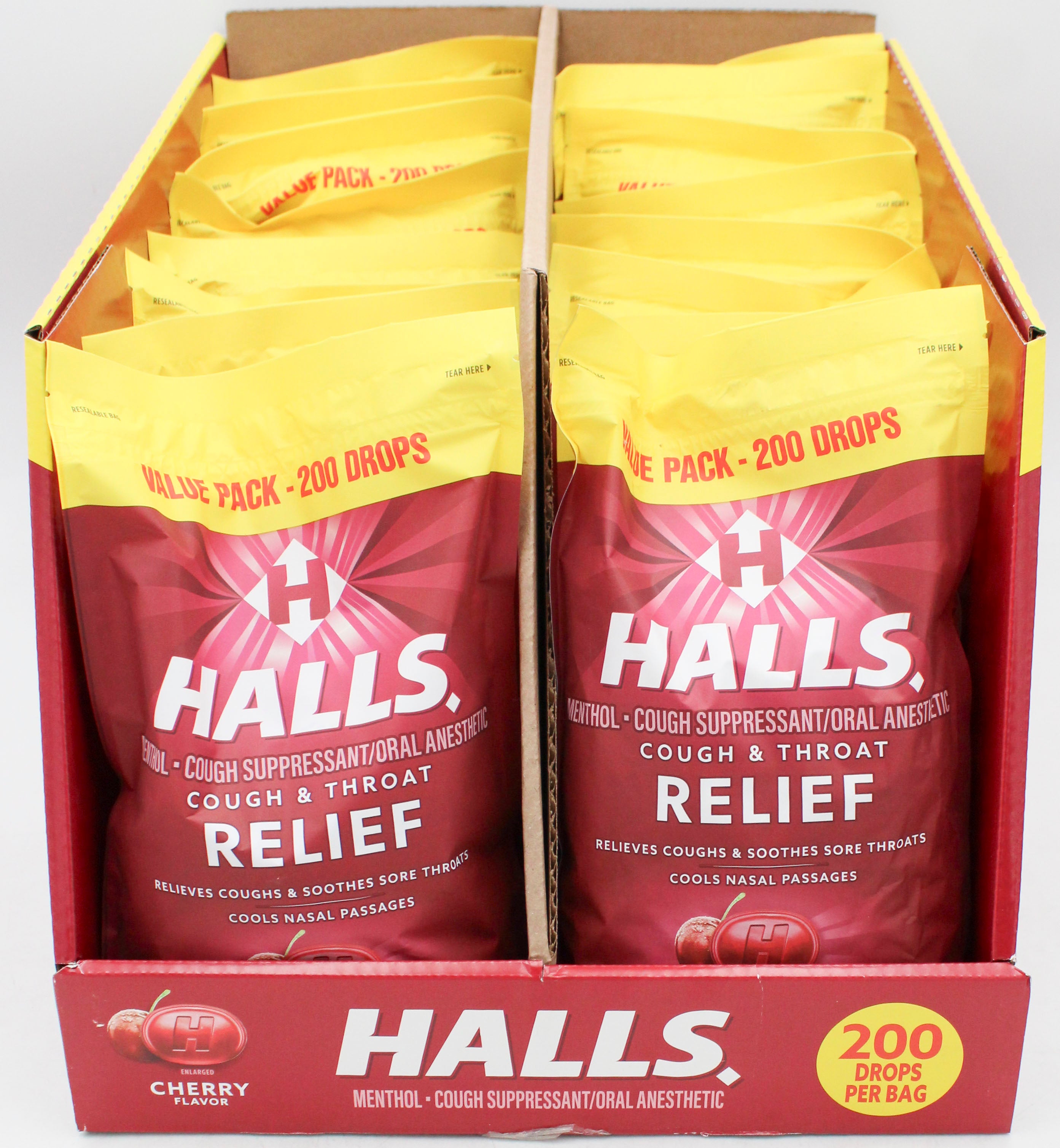 HALLS CHERRY BAG 200 PIECES EXP 11/6/26