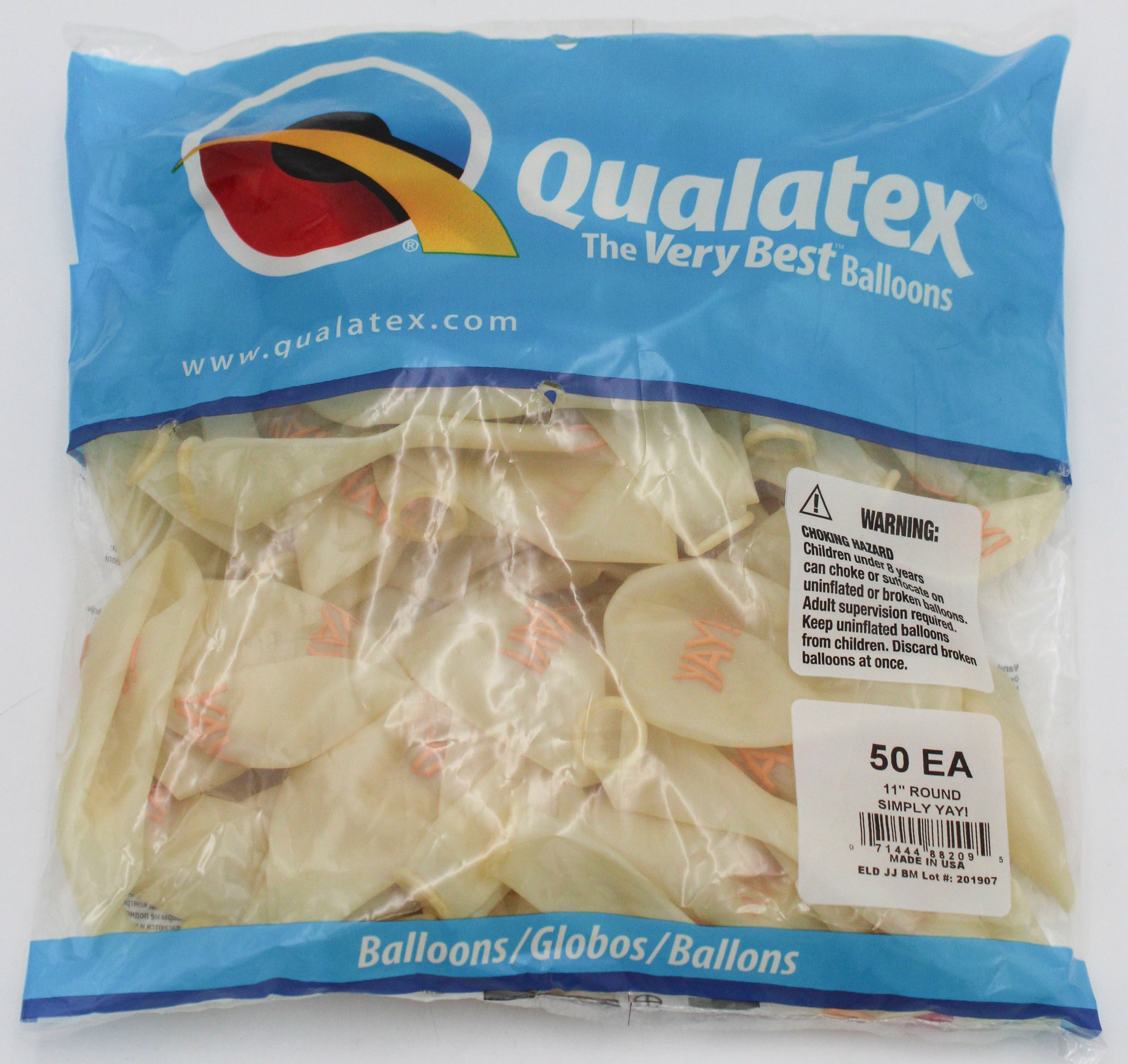 11" ROUND QX LATEX BALLOON CLEAR 50CT SIMPLY YAY!