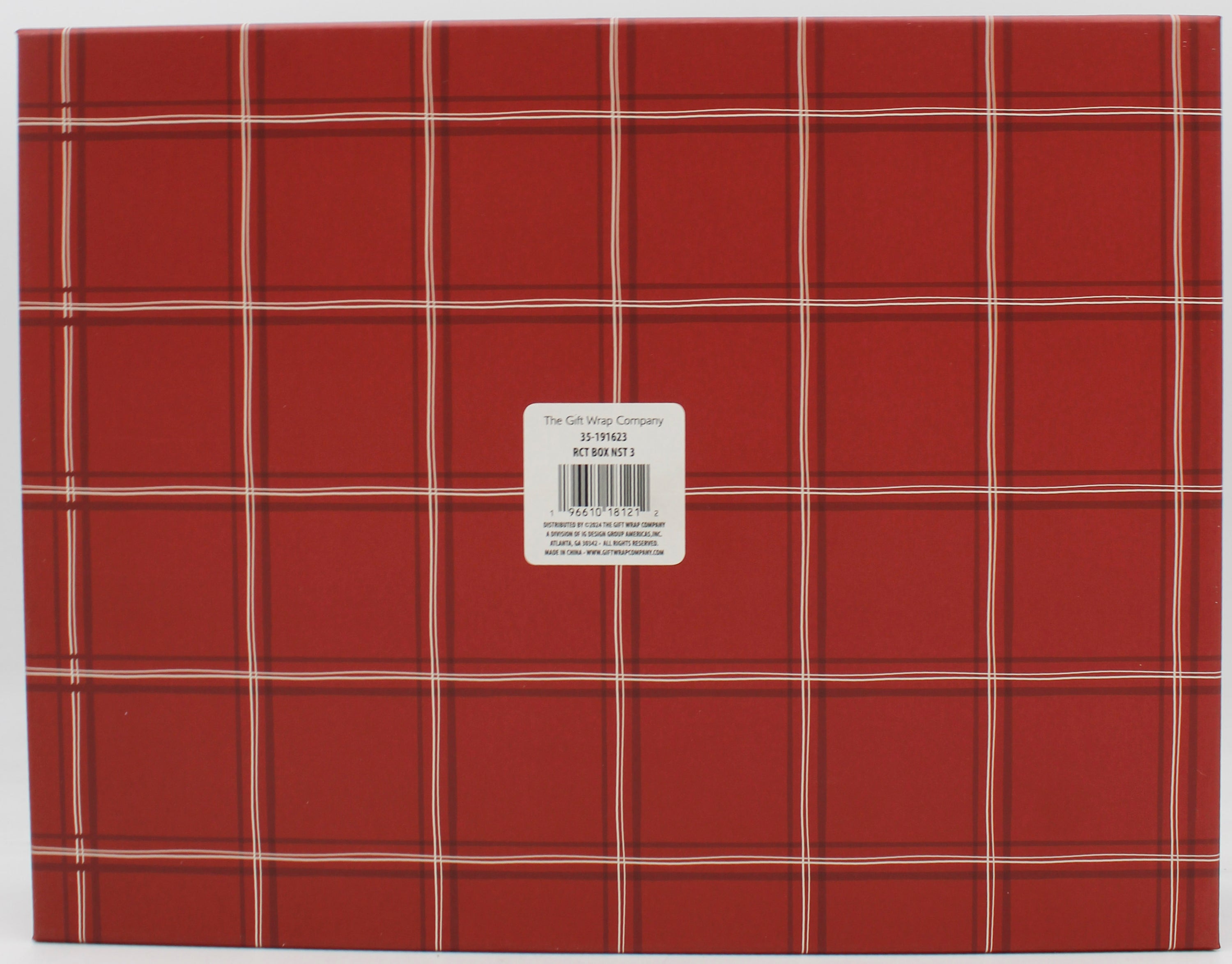 3CT NESTED RECTANGLE GIFT BOXES - PLAID,