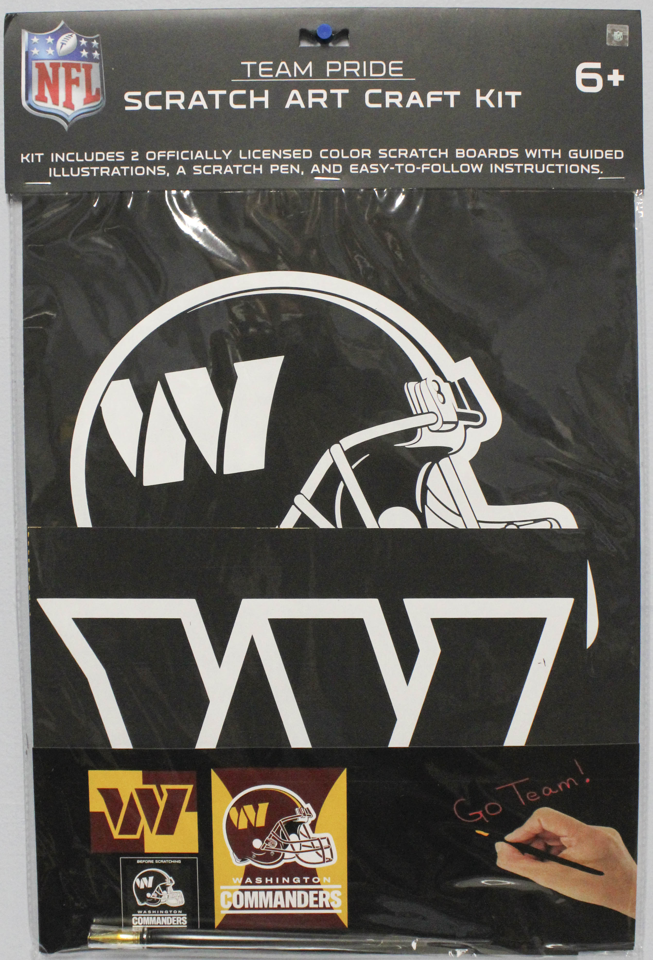WASHINGTON COMMANDERS SCRATCH ART CRAFT KIT