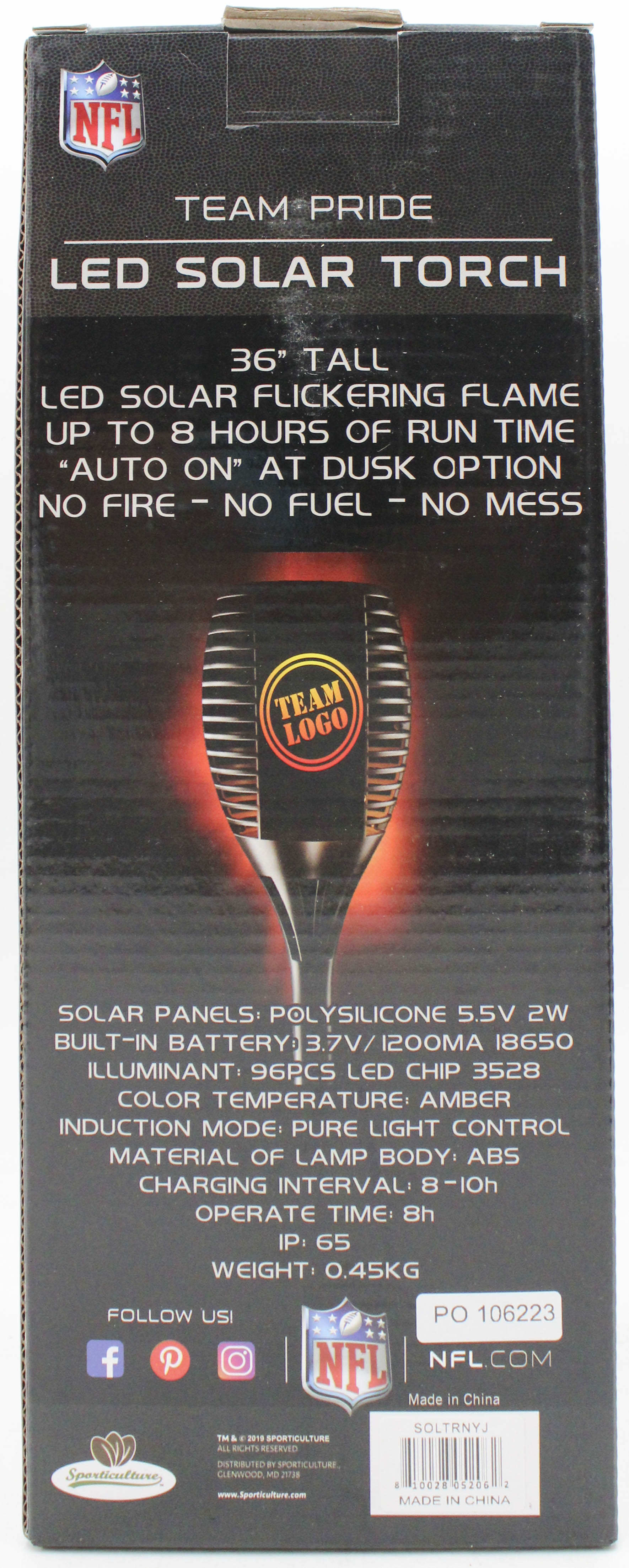 NEW YORK JETS LED SOLAR TORCH  36"