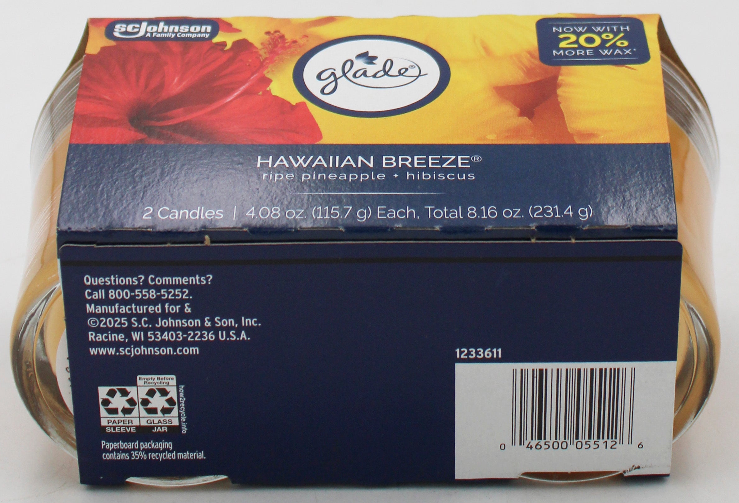 SP GLADE CANDLE HAWAIIAN BREEZE 2ct 4.08oz
