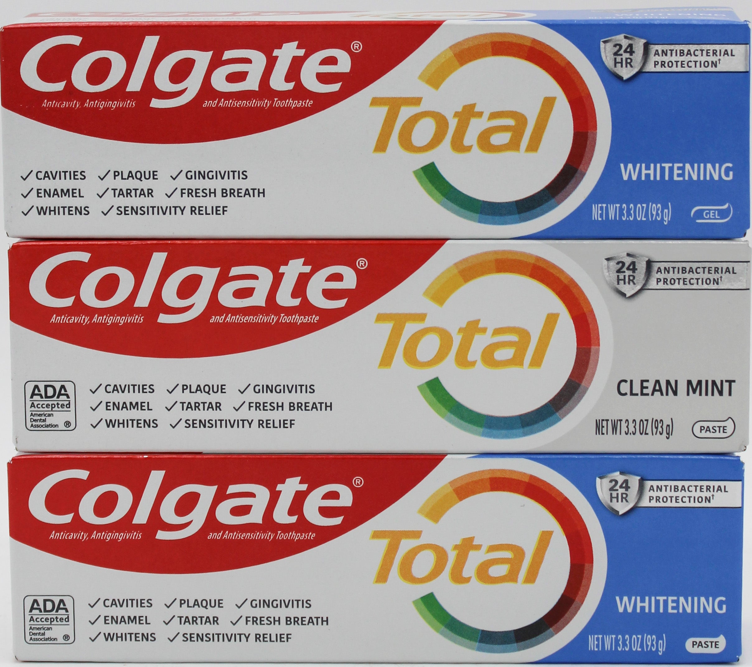 COLGATE TOTAL TOOTHPASTE MIXED DISPLAY 3.3oz EXP 8/31/26 NI