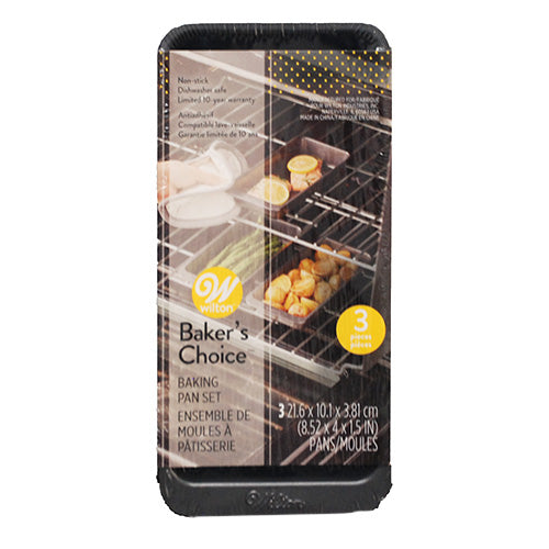 WILTON RECTANGLE PAN SET 3CT 8.5X4X1.5IN