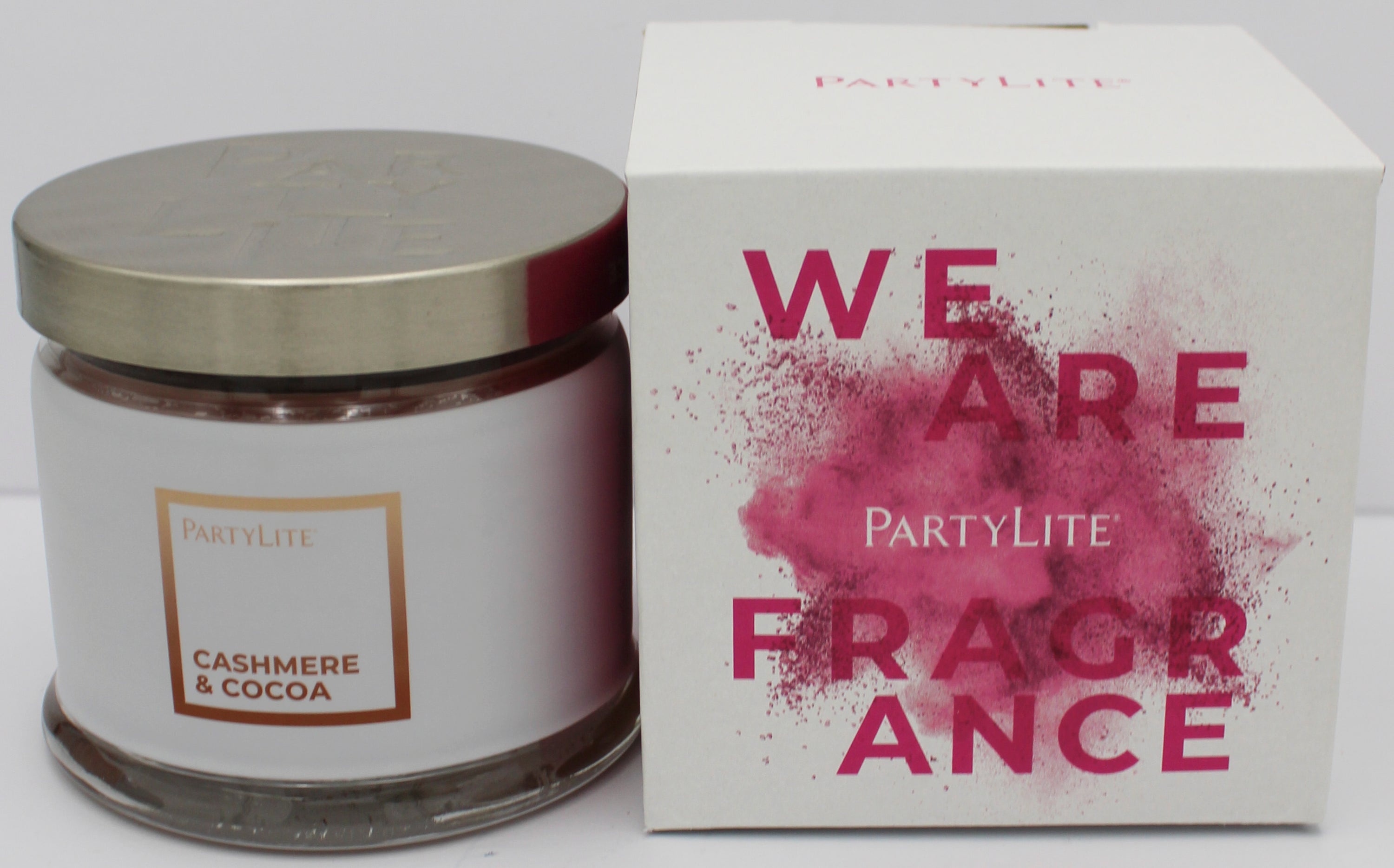 PARTYLITE CASHMERE & COCOA 3-WICK JAR CANDLE 13.2oz