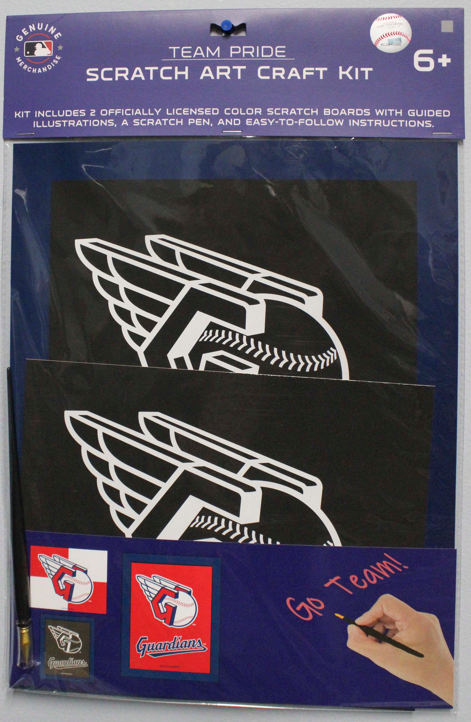 OFFICIALLY LICENSED CLEVELAND GUARDIANS SCRATCH ART CRAFT KIT
