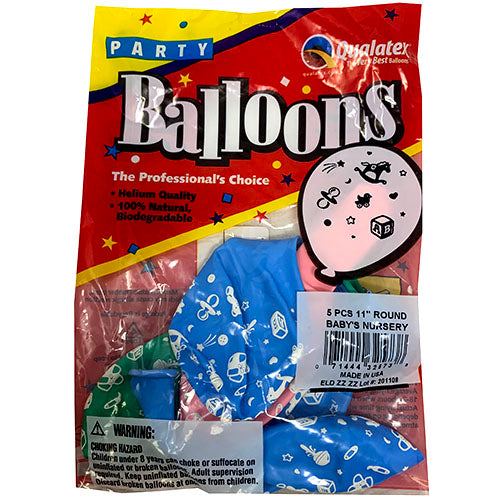 HELIUM BALLOON 5CT/11"-BABY NURSRY.
