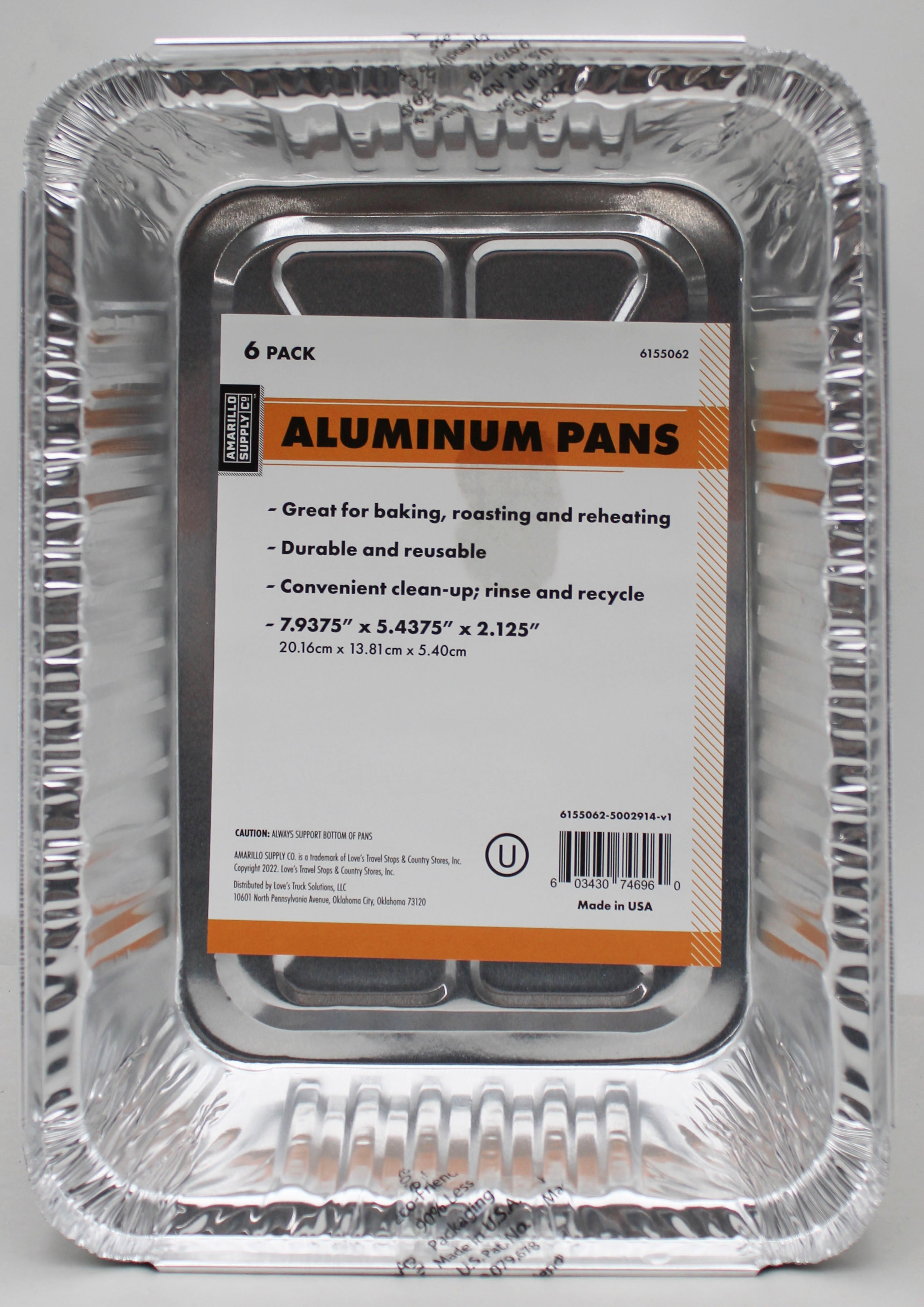 6-Pack Aluminum Oblong Pans for Catering & Resale