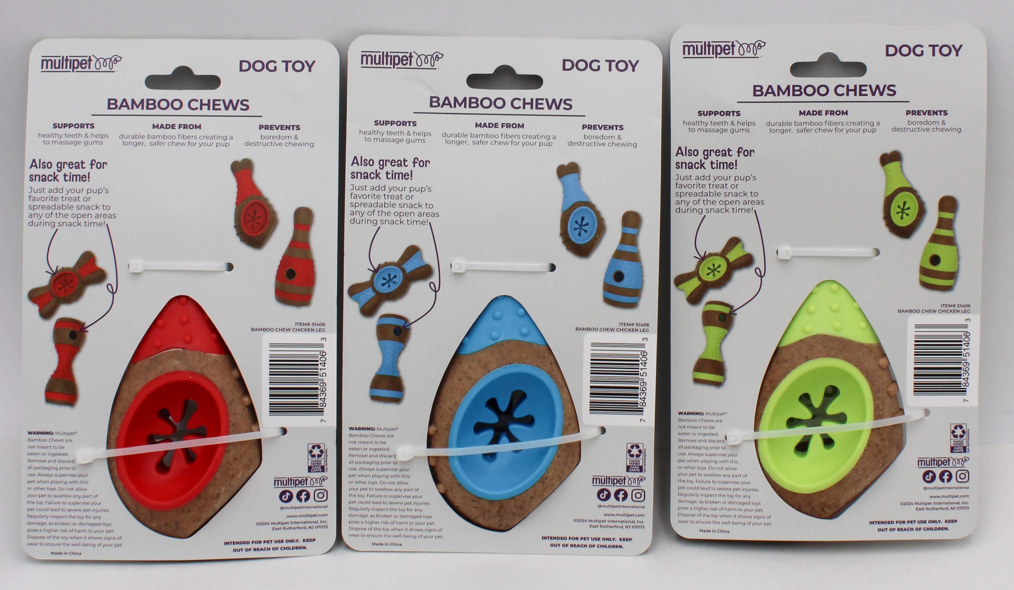 MULTIPET BAMBOO DOG CHEWS CHICKEN LEG (NYLON)