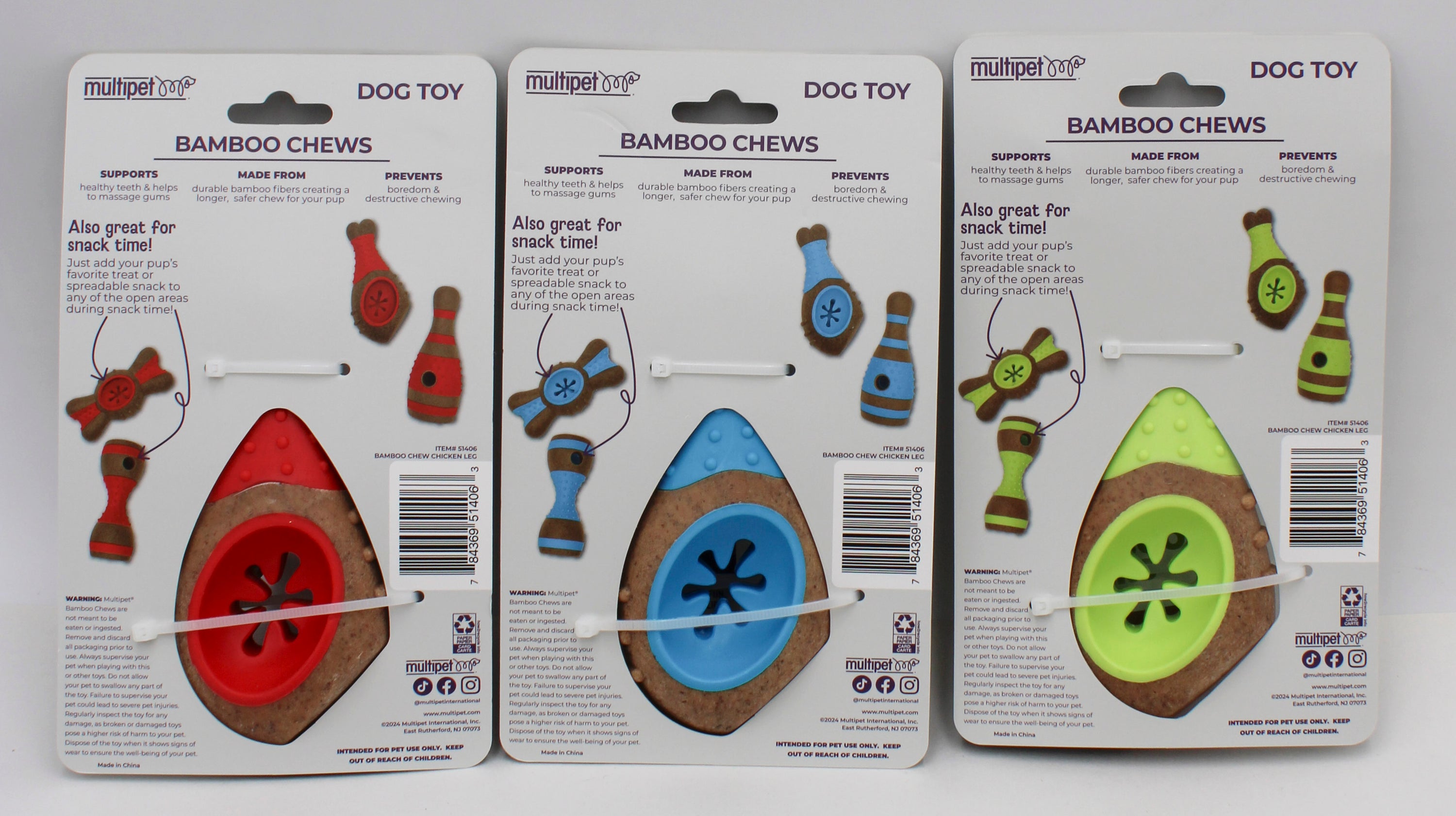 MULTIPET BAMBOO DOG CHEWS CHICKEN LEG (NYLON)