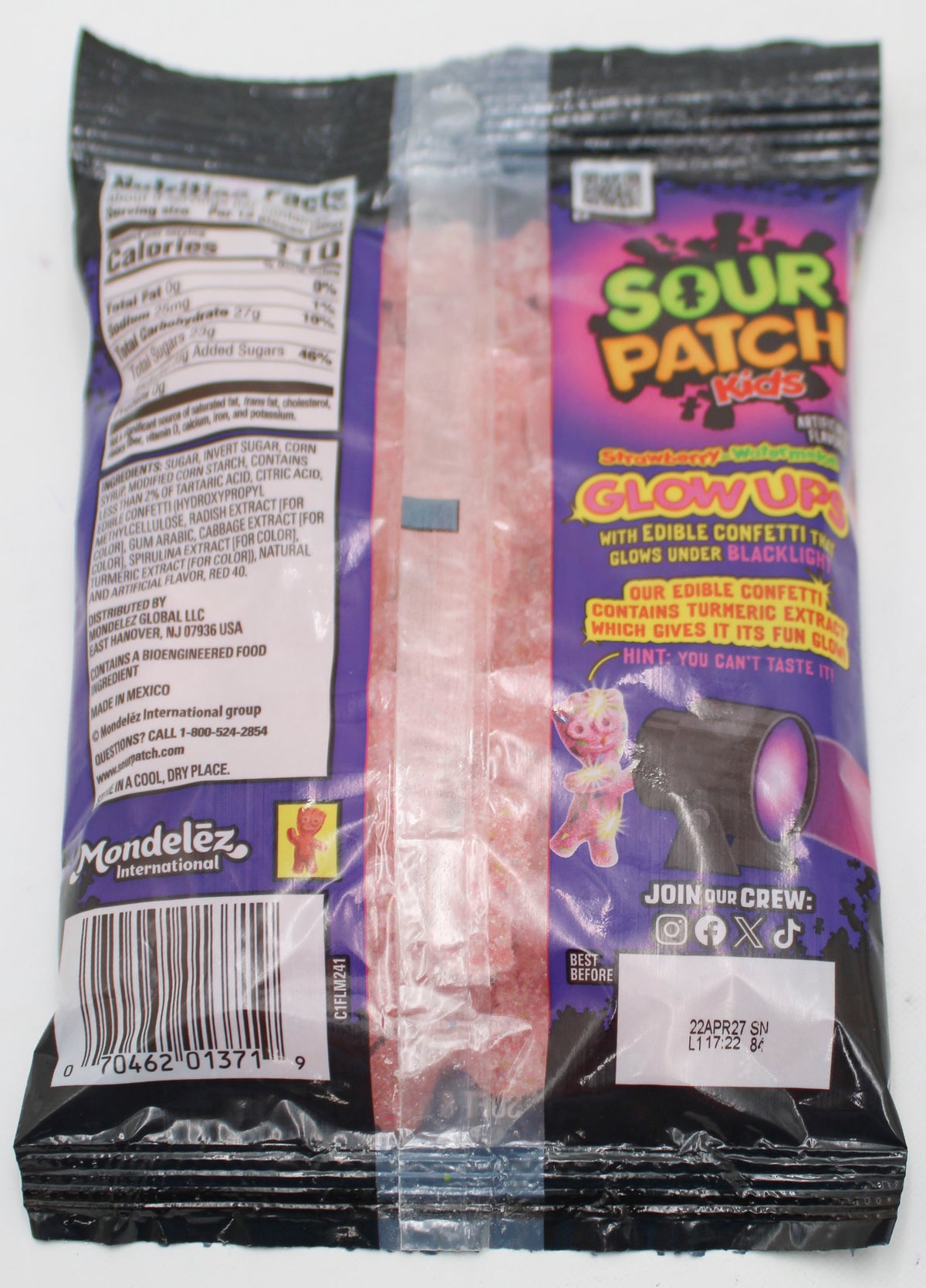 SOUR PATCH KIDS GLOW UP STRAWBERRY WATERMELON 6.72 OZ BB 4/22/27
