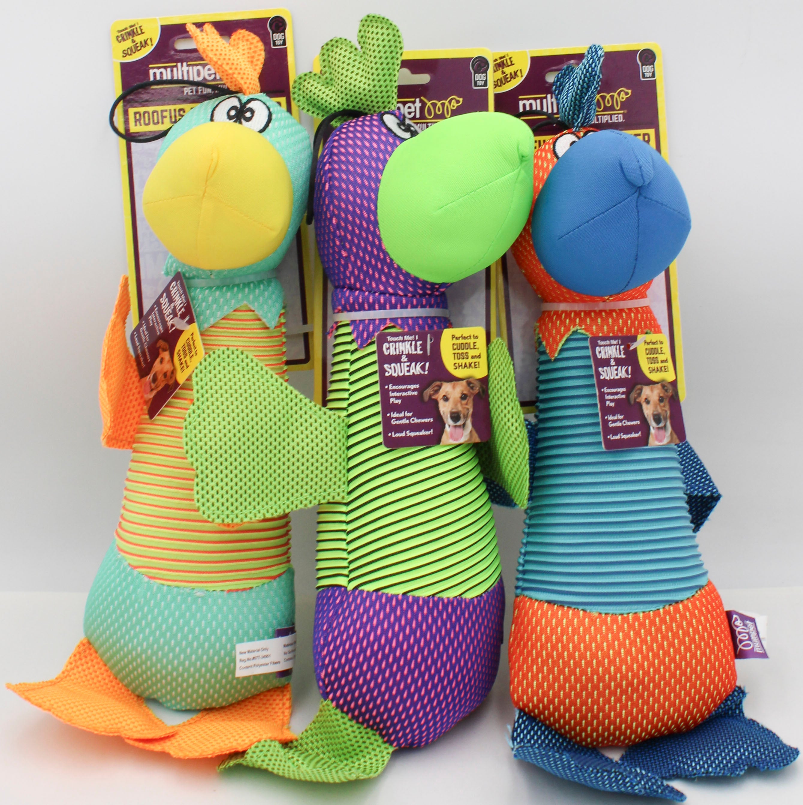 MULTIPET ROOFUS THE ROOSTER DOG TOY - 15"