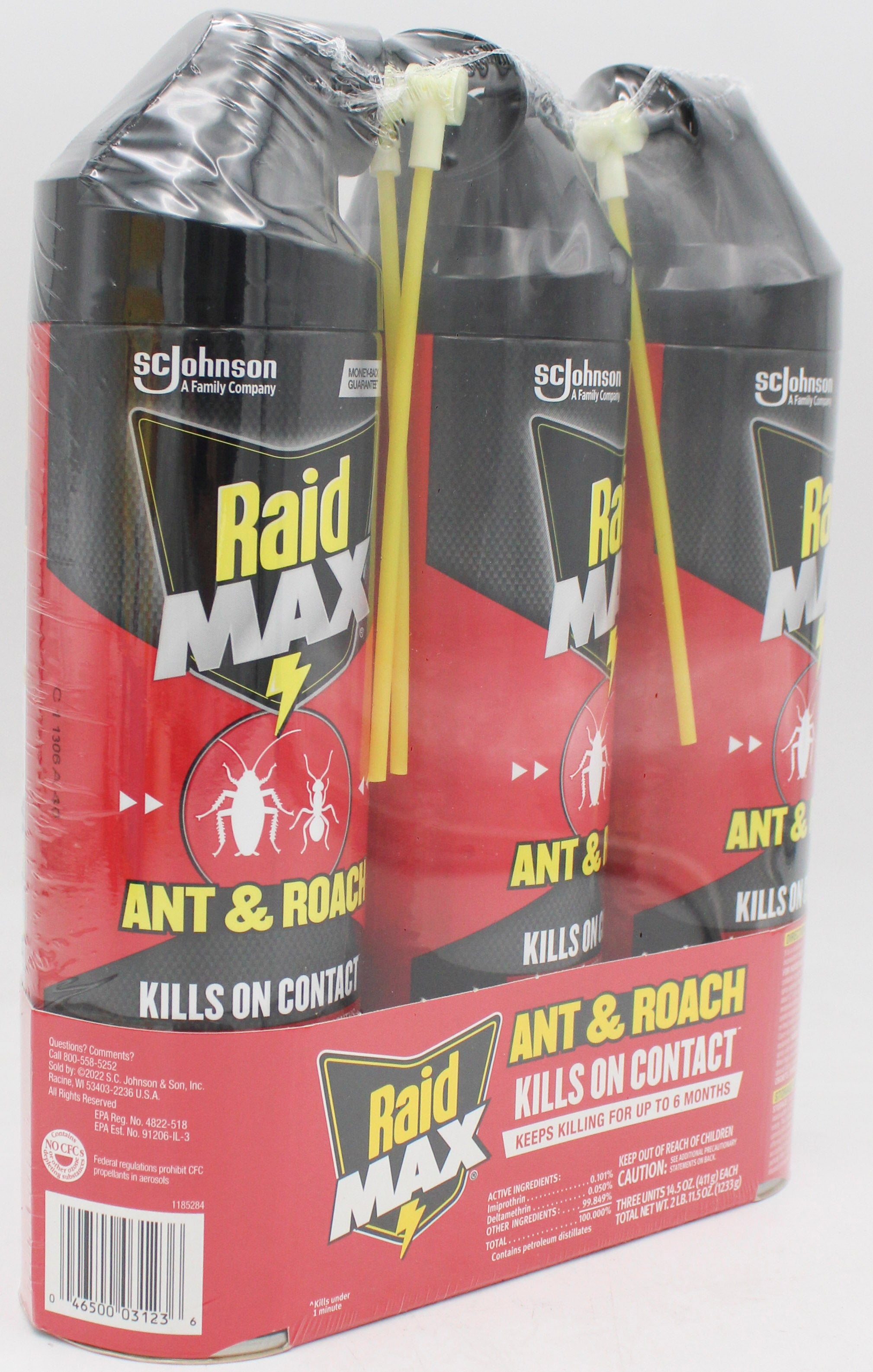 RAID MAX ANT & ROACH KILLER 3ct 14.5oz PALLET US