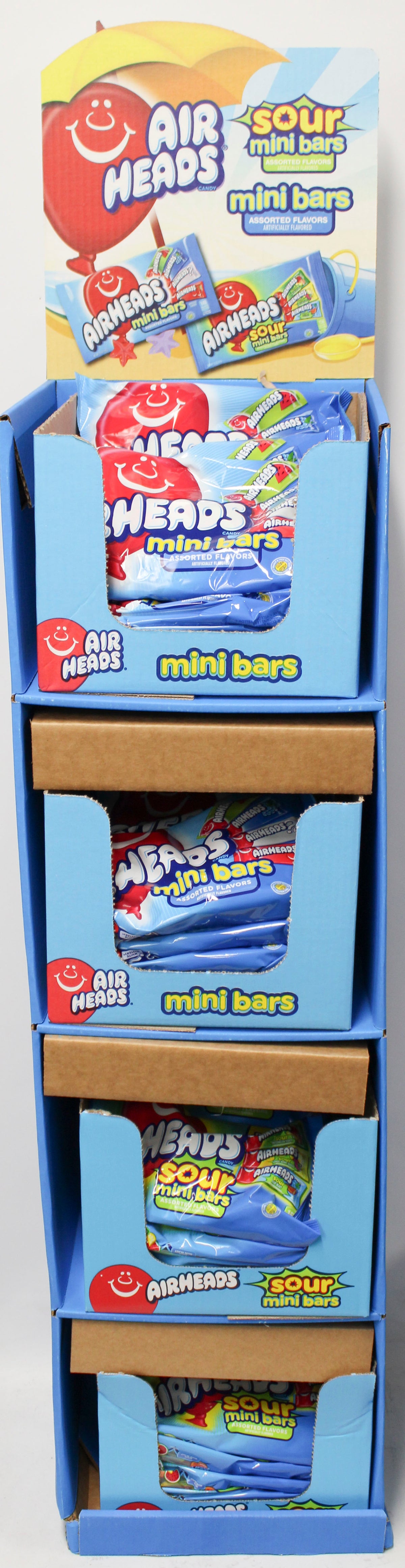 AIRHEADS FRUIT/SOUR LAYDOWN BAGS 12oz FLOOR DISPLAY BB 1/1/27 NI