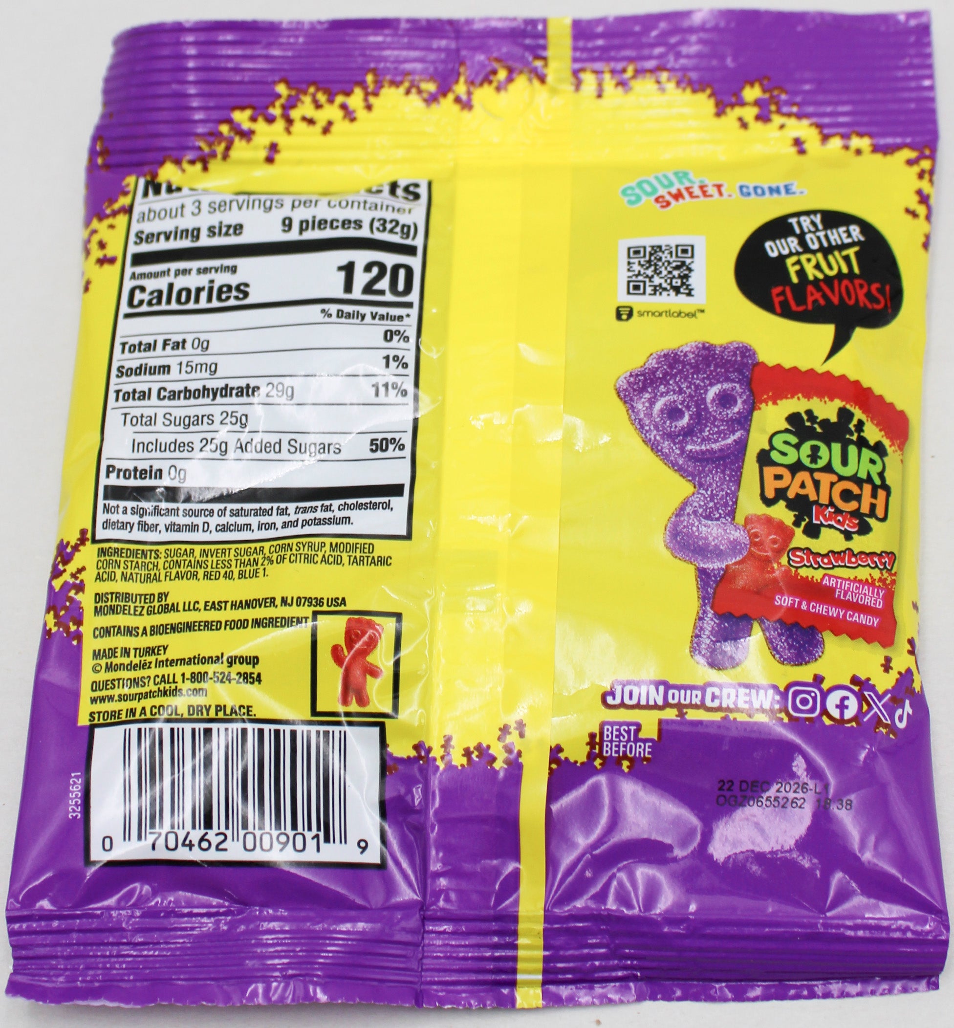 SOUR PATCH KIDS GRAPE 3.58 Oz BB 12/22/26