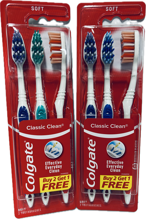 COLGATE CLASSIC CLEAN TOOTHBRUSHES SOFT 3CT BUY2GET1FREE NI