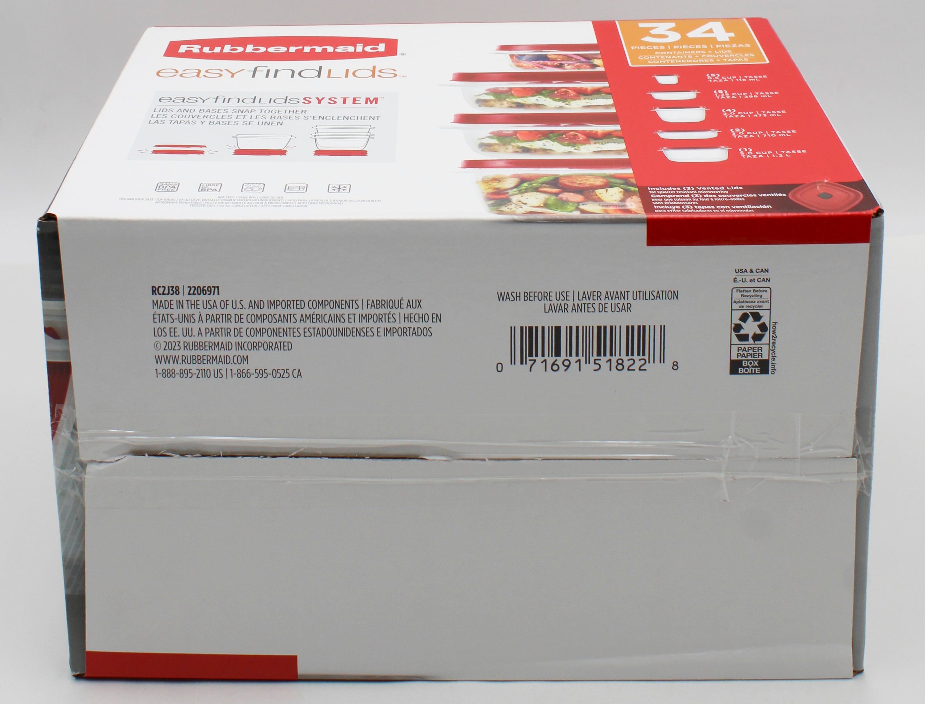 RUBBERMAID 34PC EFL SET NI