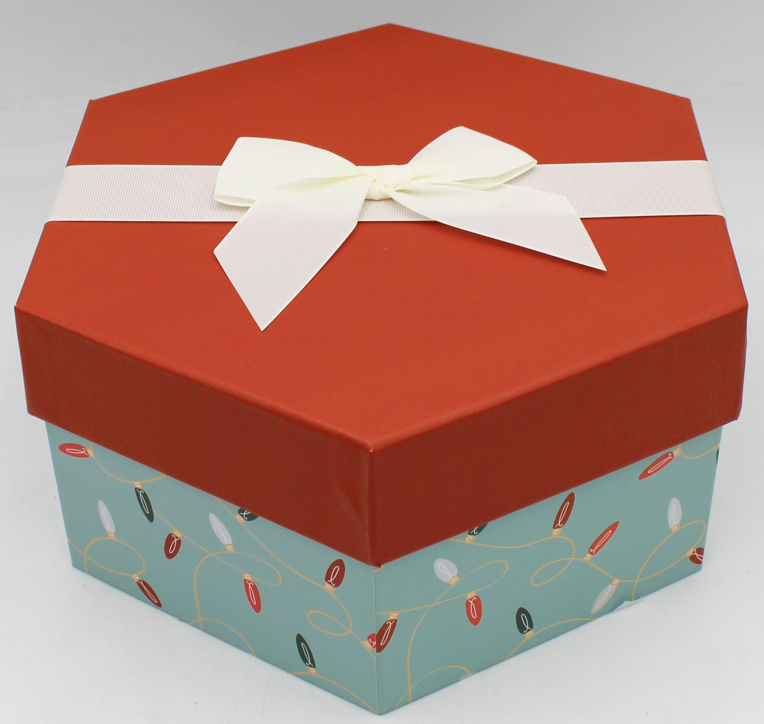 3CT NESTED HEXAGONAL GIFT BOXES -  LIGHTS