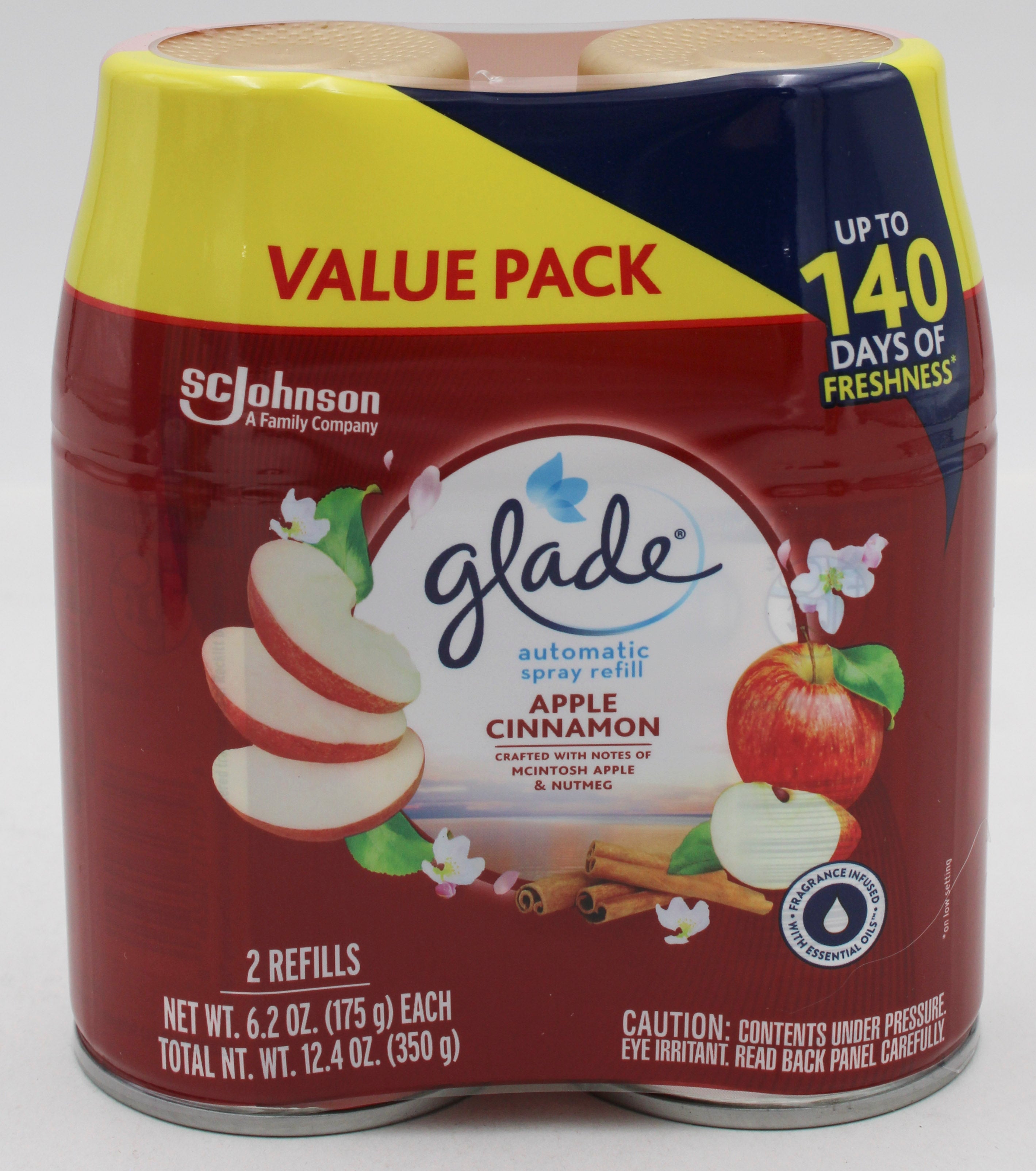 GLADE AUTOMATIC SPRAY APPLE CINNAMON 2 REFILLS 6.2oz US