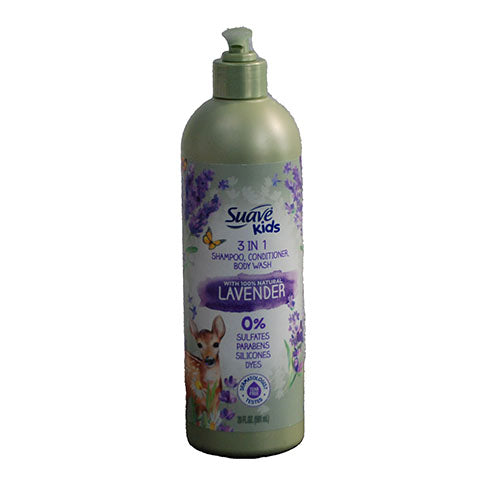 SUAVE 3-IN-1 KIDS SHAMPOO/CONDITIONER/BODY WASH 20OZ-LAVENDER
