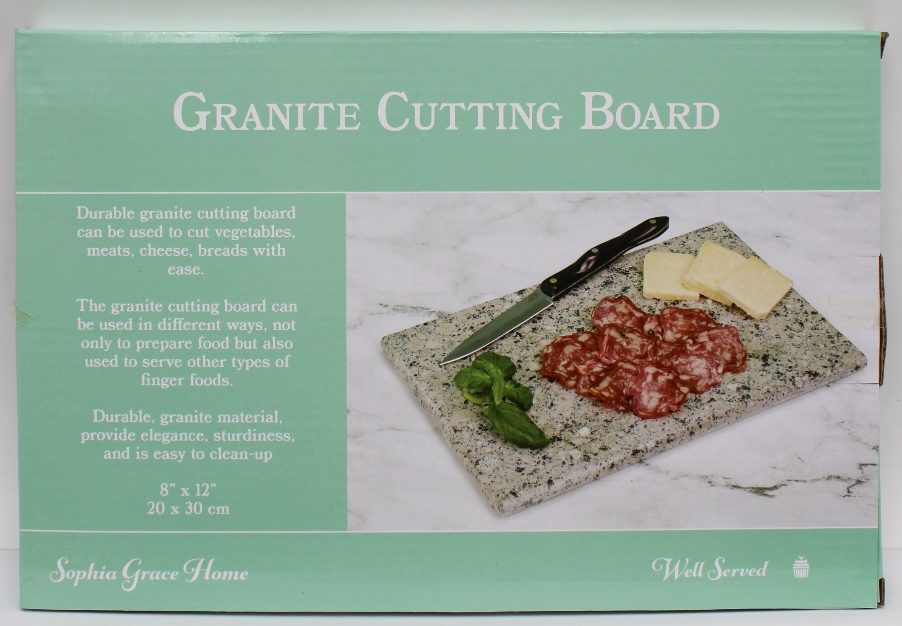 SOLID GRANITE CUTTING BOARD WHITE 8x12